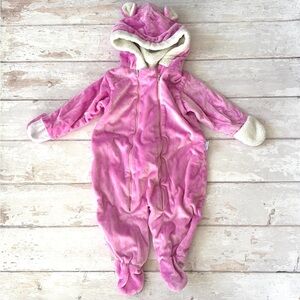 Baby Girl Pink Bunting Winter Fleece Lined Bodysuit Snowsuit Iplay 9-12m 9m 12m